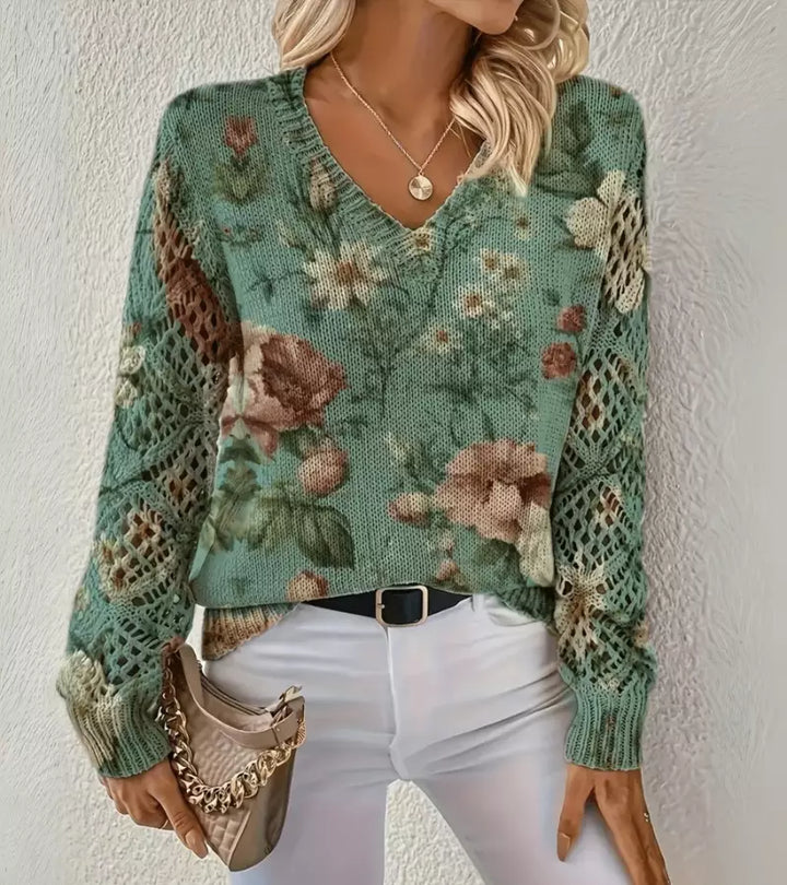 Jacquard | Maglione a Maniche Lunghe traforate