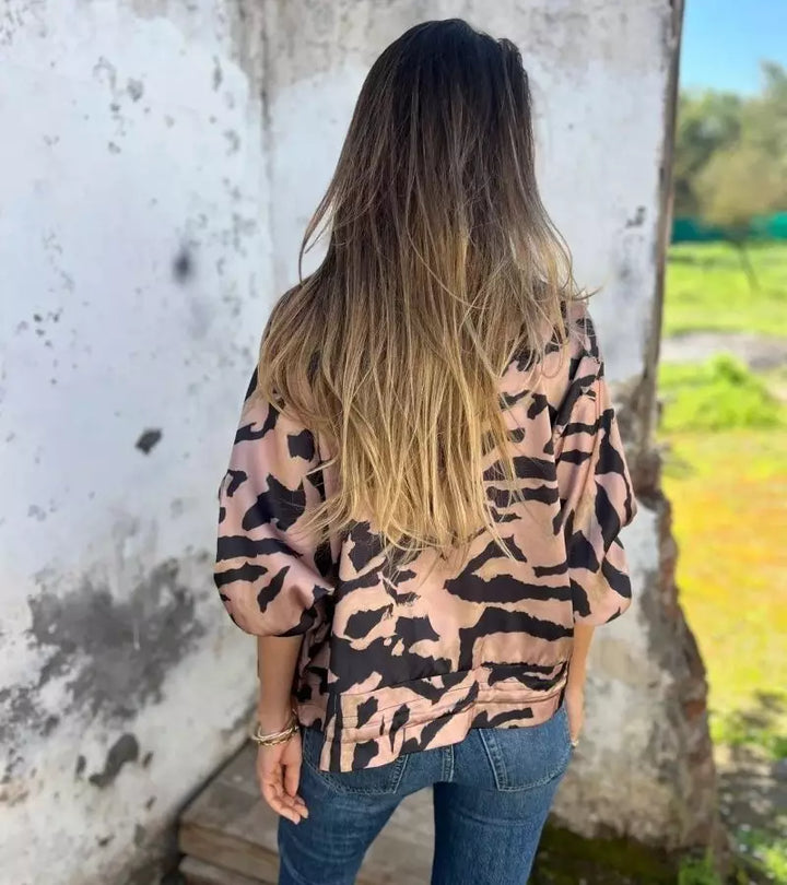 Raffaella | Giacca Zebrata Con Zip