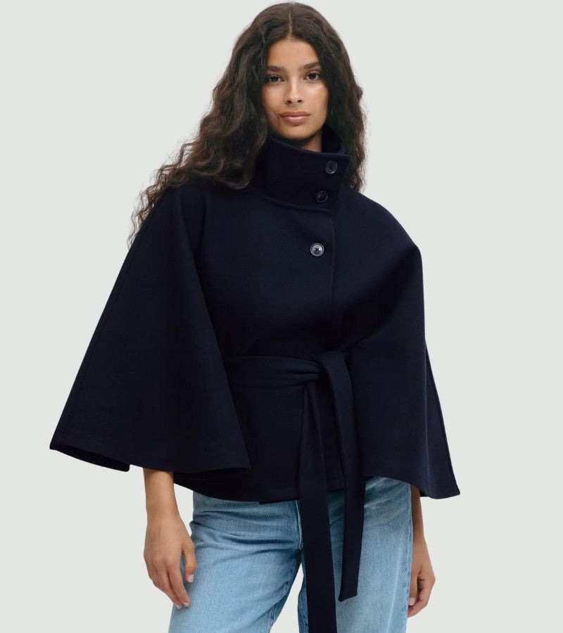 Sarille | Mantella-cappotto con cintura chic in vita