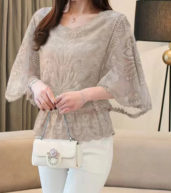 Butterfly | Blusa in pizzo ricamato