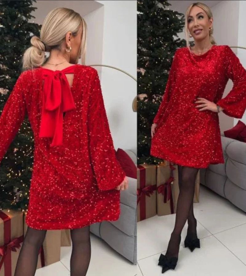 Livia | Abito Mini Glamour in Velluto e Paillettes