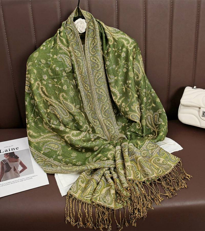 Smeraldo | Stola Lussuosa con Motivi Paisley Raffinati