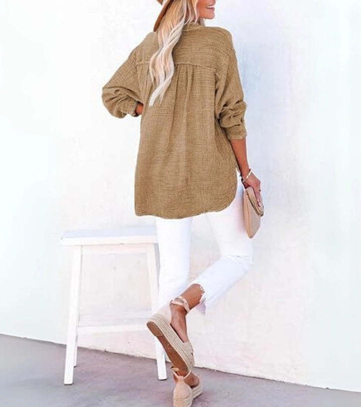 IMANE | CAMICIA OVERSIZE IN COTONE TESTURIZZATO