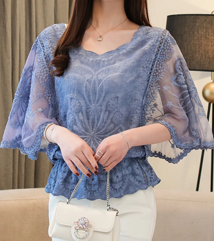 Butterfly | Blusa in pizzo ricamato