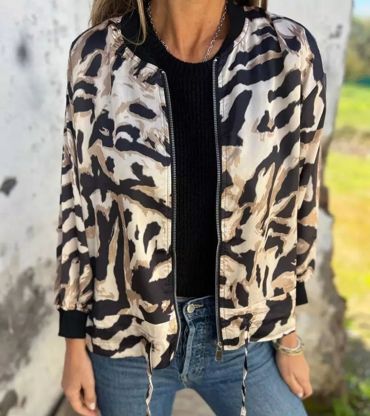 Raffaella | Giacca Zebrata Con Zip