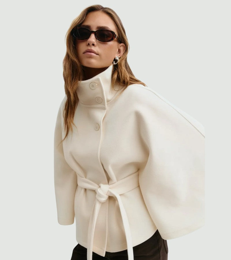 Sarille | Mantella-cappotto con cintura chic in vita