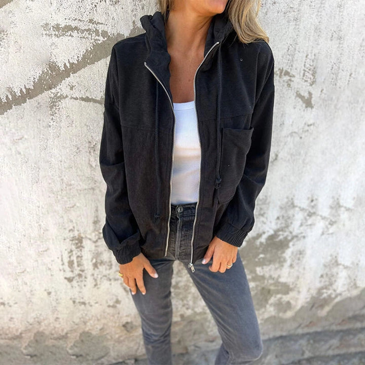 Lilia | Giacca con Cappuccio in Velluto a Coste