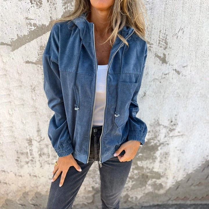 Lilia | Giacca con Cappuccio in Velluto a Coste