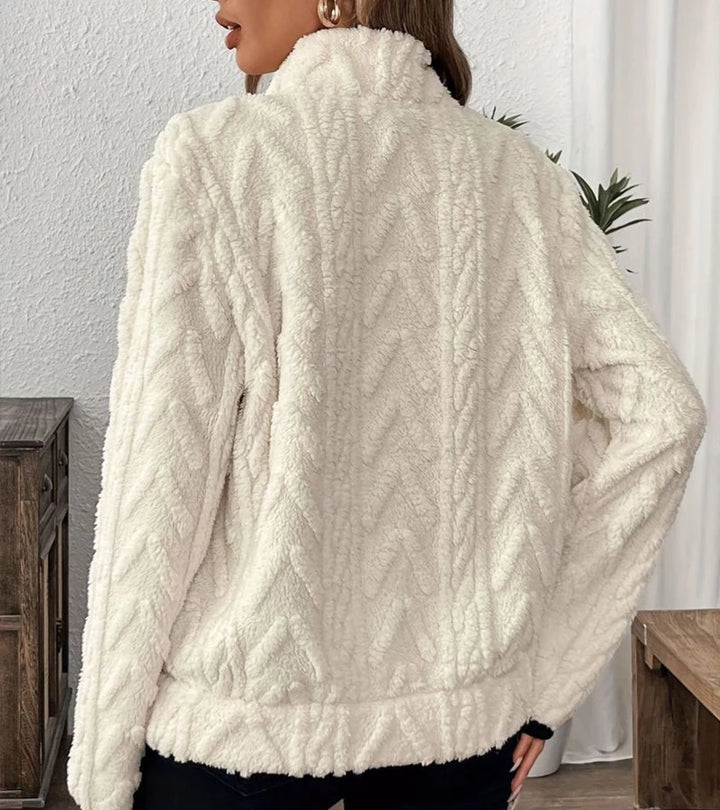 Luxore | Felpa in peluche con zip e tasca a marsupio