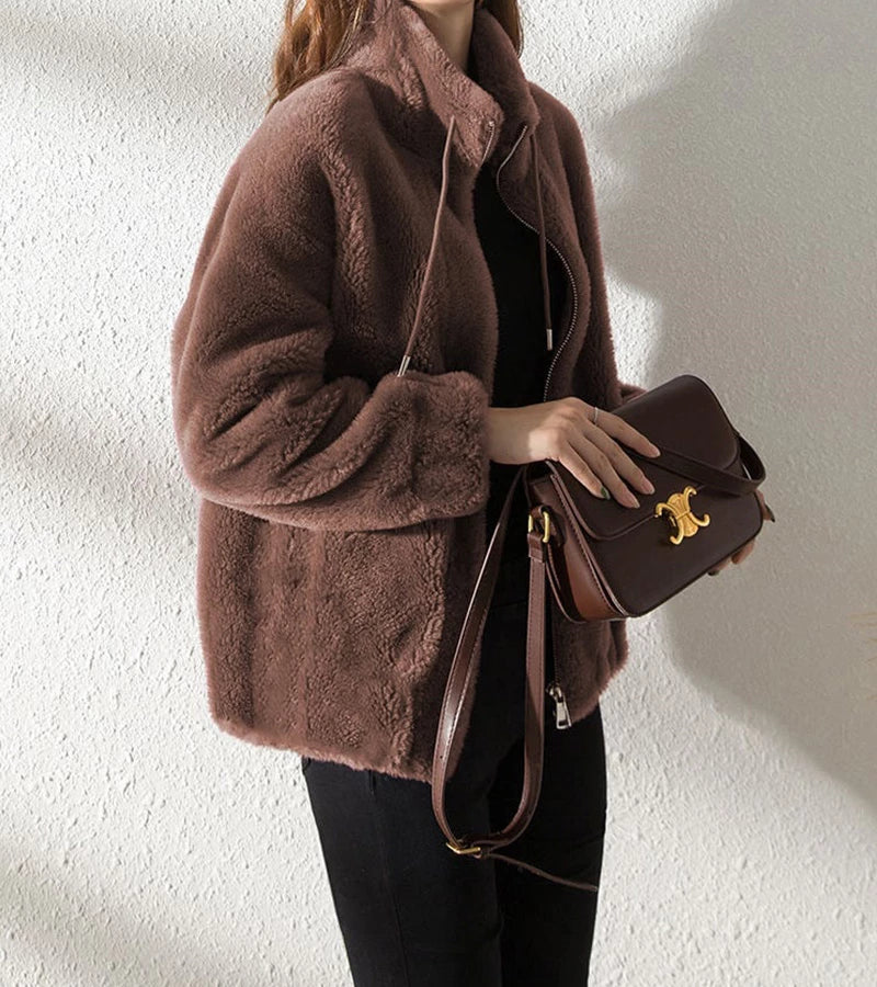 Marry | Giacca in pile morbido con collo alto