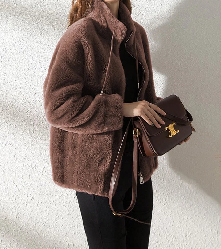 Marry | Giacca in pile morbido con collo alto