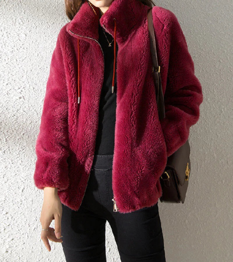 Marry | Giacca in pile morbido con collo alto