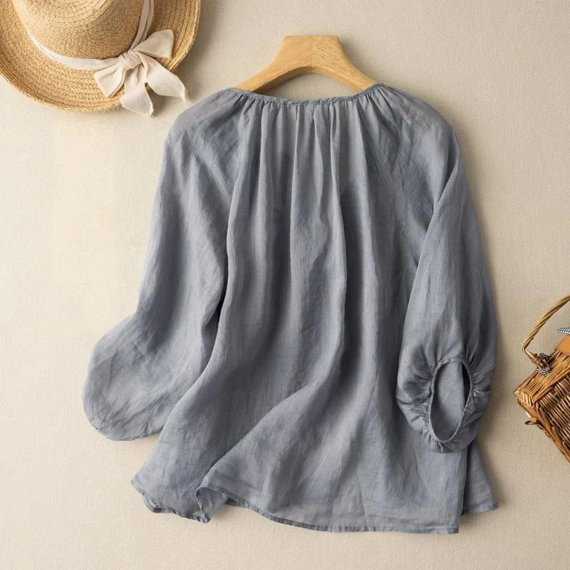 ALENA | Camicia in lino raffinato per uno stile chic e senza sforzo