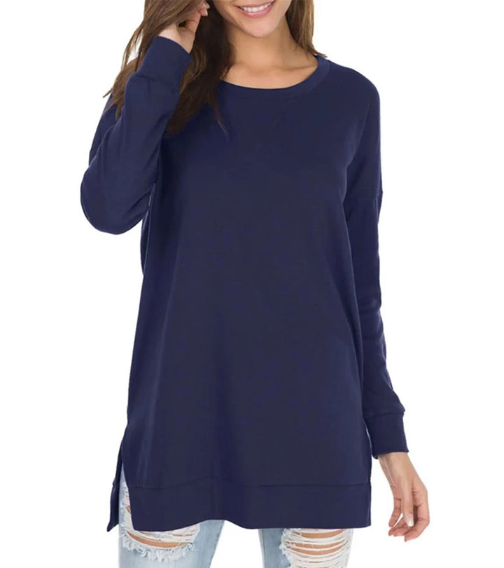 Elida | Top casual semplice con collo rotondo