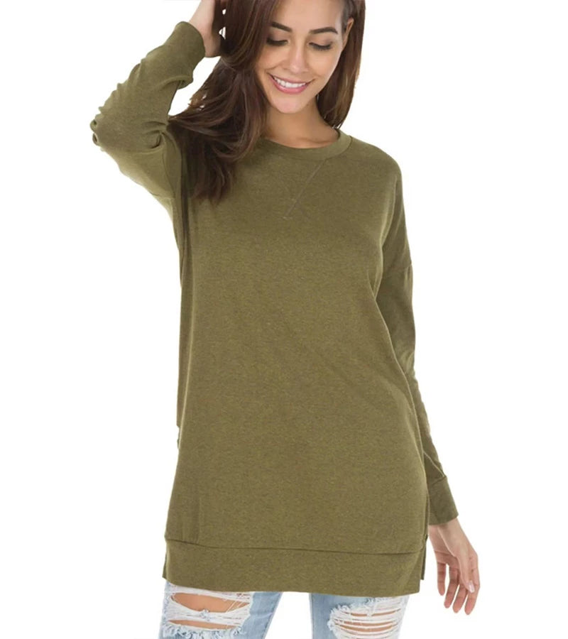 Elida | Top casual semplice con collo rotondo