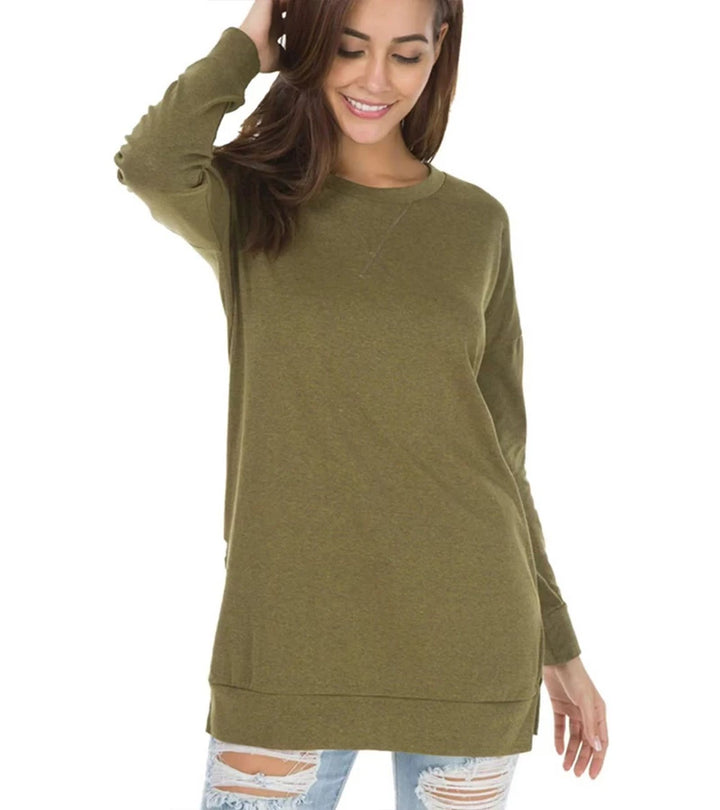 Elida | Top casual semplice con collo rotondo