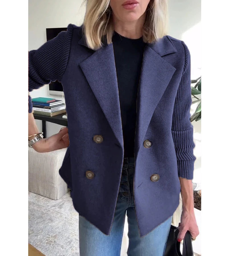 Romaisa | Cappotto blazer casual con maniche a coste