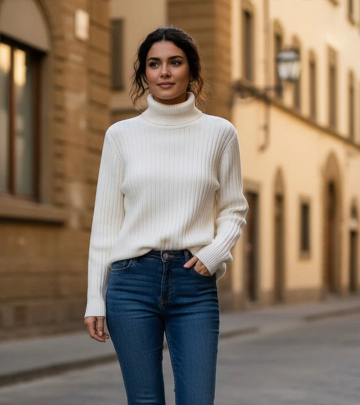 Andro | Maglione a collo alto a coste elegante