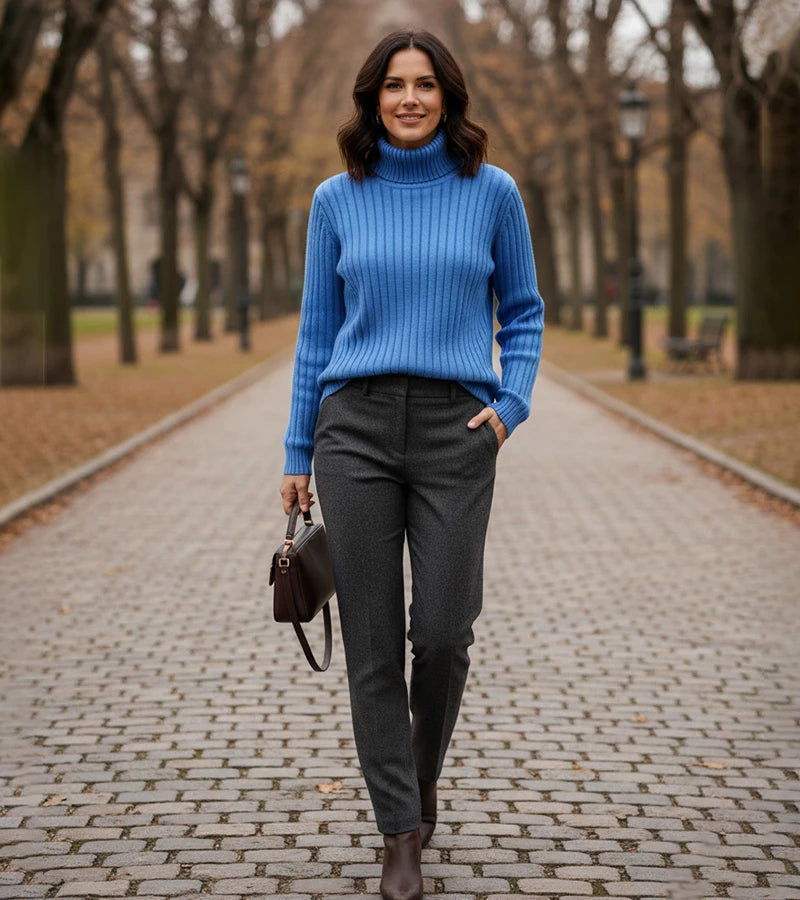 Andro | Maglione a collo alto a coste elegante