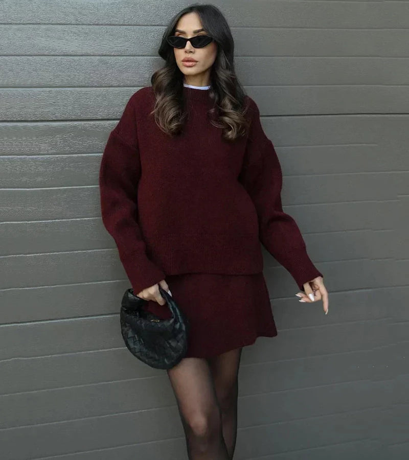 Velara | Set in maglia - pull oversize + minigonna