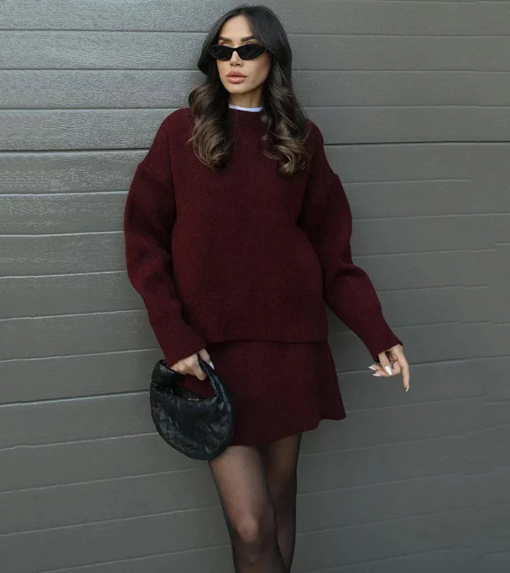 Velara | Set in maglia - pull oversize + minigonna