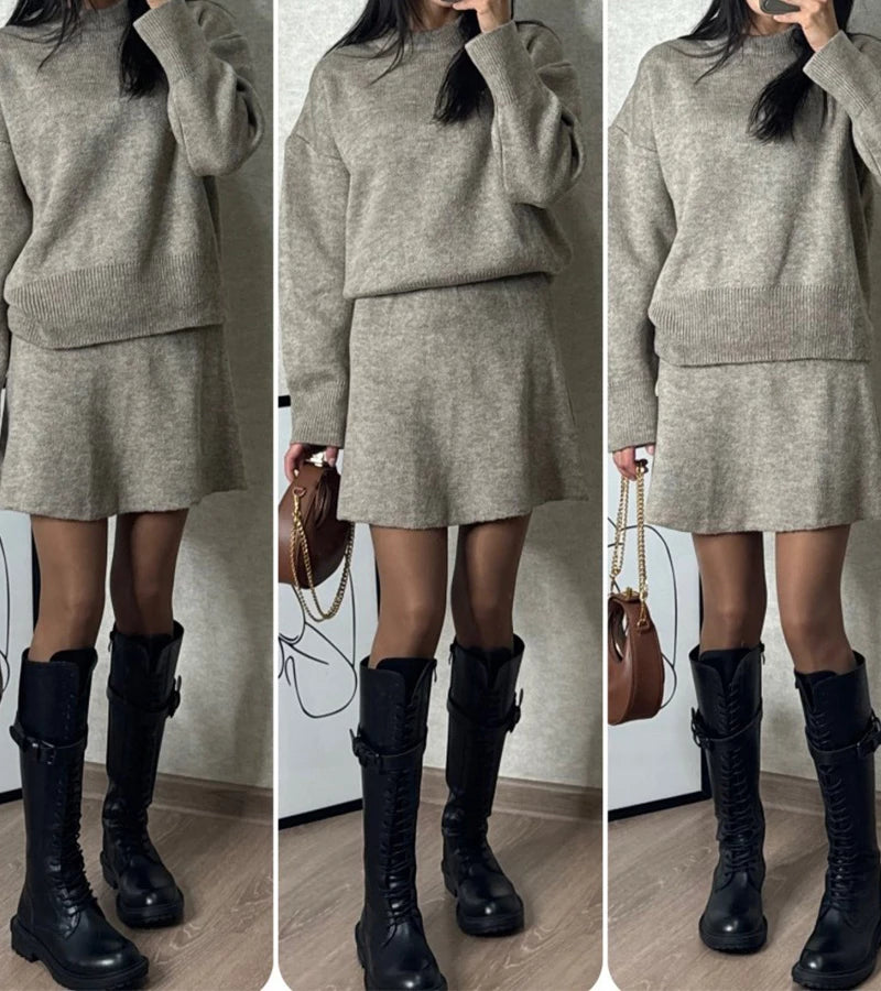 Velara | Set in maglia - pull oversize + minigonna