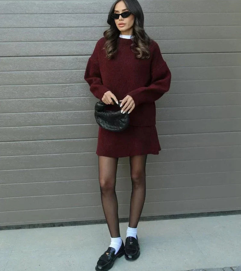 Velara | Set in maglia - pull oversize + minigonna