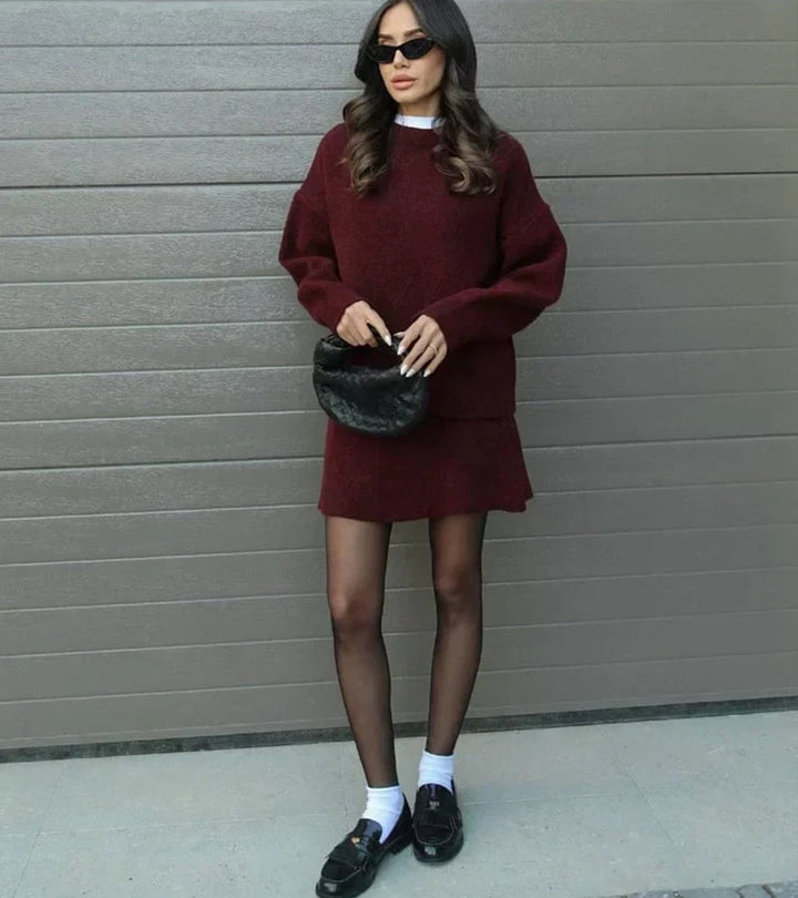 Velara | Set in maglia - pull oversize + minigonna