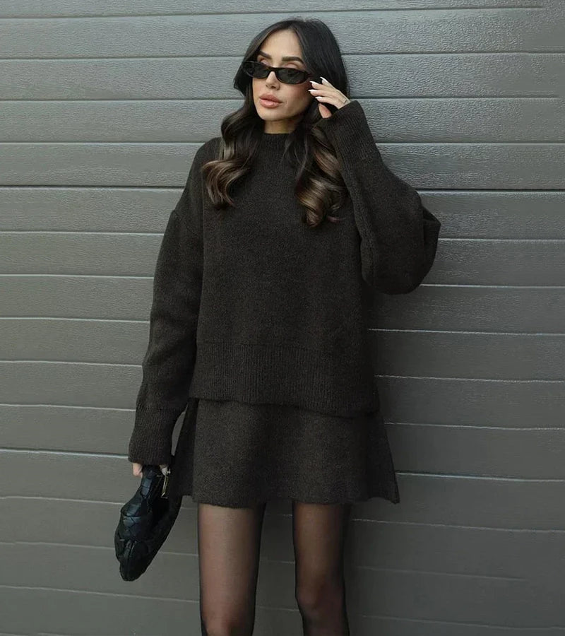 Velara | Set in maglia - pull oversize + minigonna