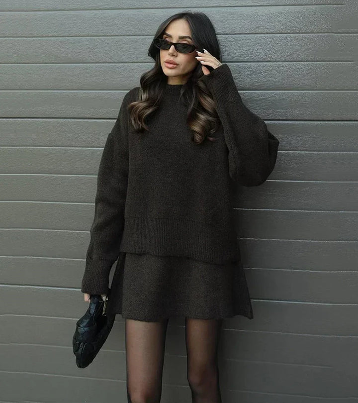 Velara | Set in maglia - pull oversize + minigonna