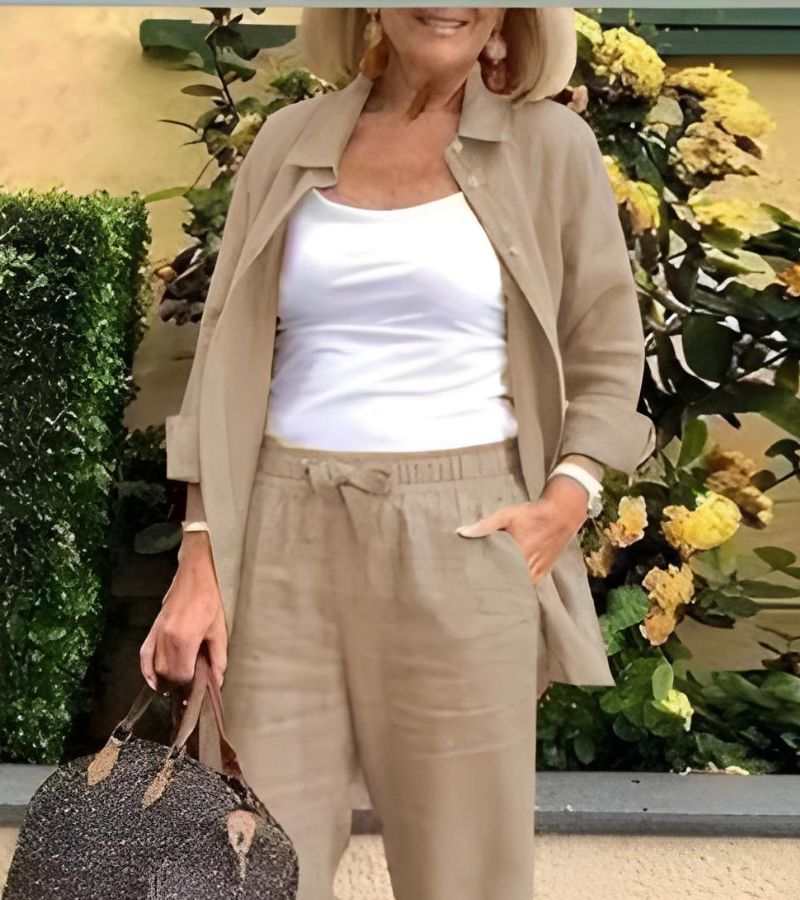 MARTINA | Completo camicia e pantaloni in lino-cotone
