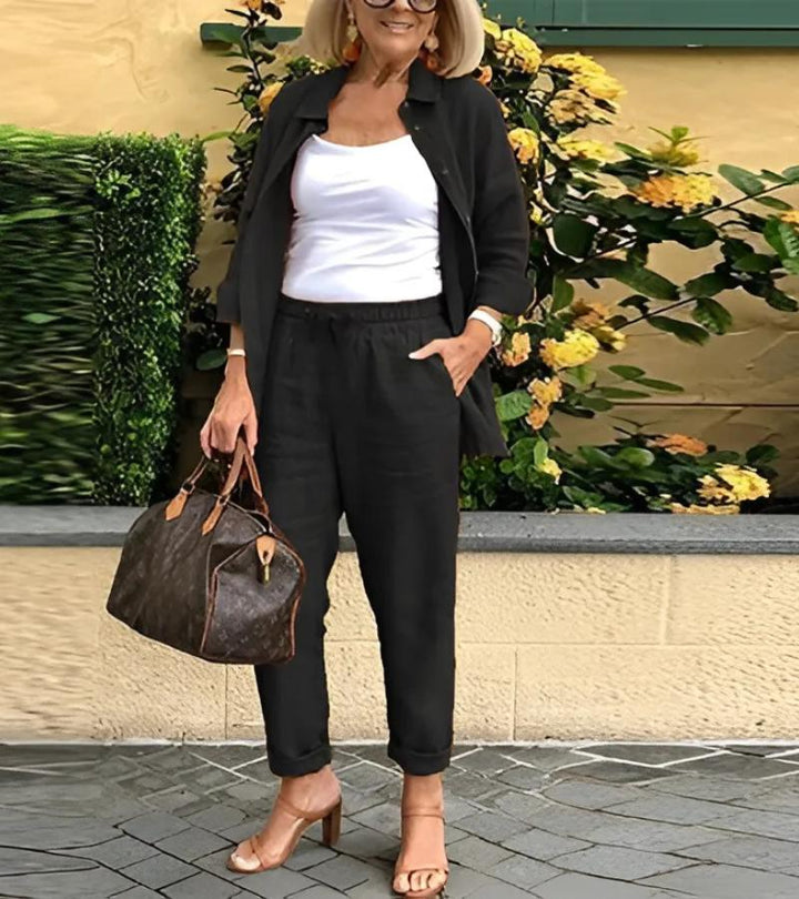 MARTINA | Completo camicia e pantaloni in lino-cotone