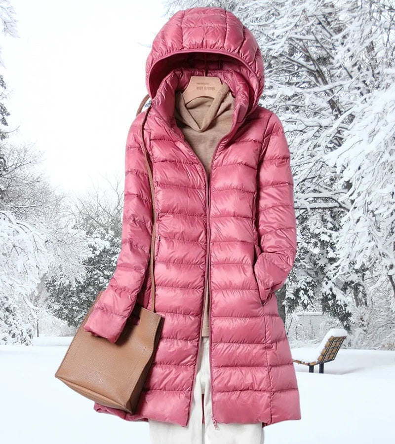 Fatiha™ | Piumino lungo ultraleggero con cappuccio