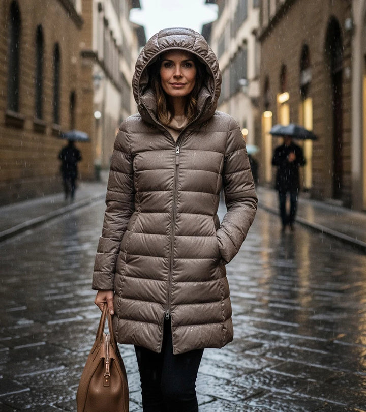 Fatiha™ | Piumino lungo ultraleggero con cappuccio