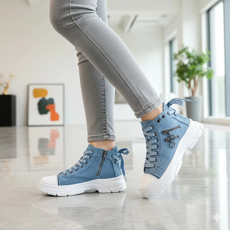 Loswie | Sneakers alte con zip & dettagli di tendenza