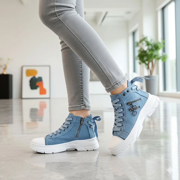 Loswie | Sneakers alte con zip & dettagli di tendenza