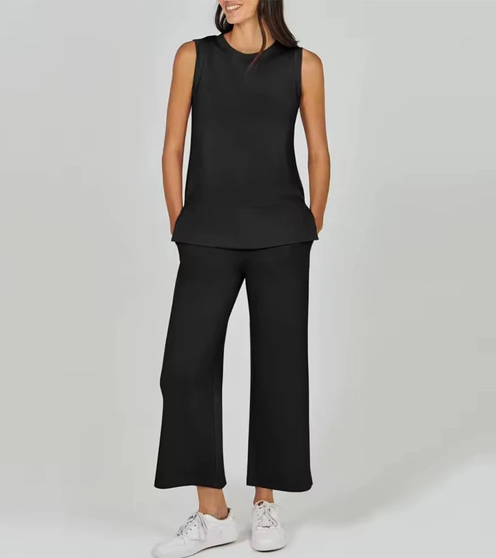 Luna | Completo due pezzi casual senza maniche con scollo rotondo