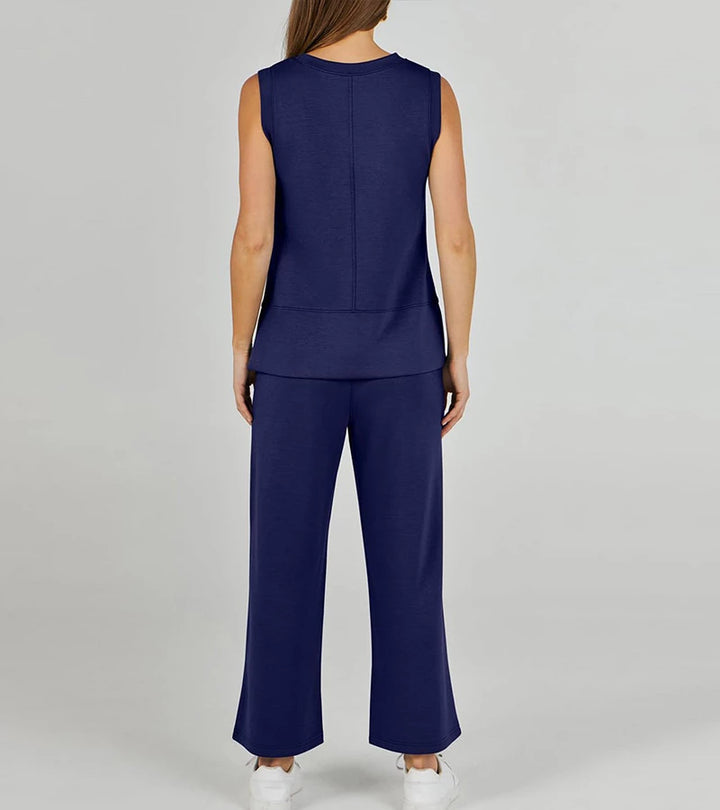 Luna | Completo due pezzi casual senza maniche con scollo rotondo