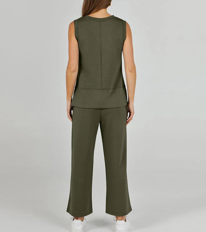 Luna | Completo due pezzi casual senza maniche con scollo rotondo