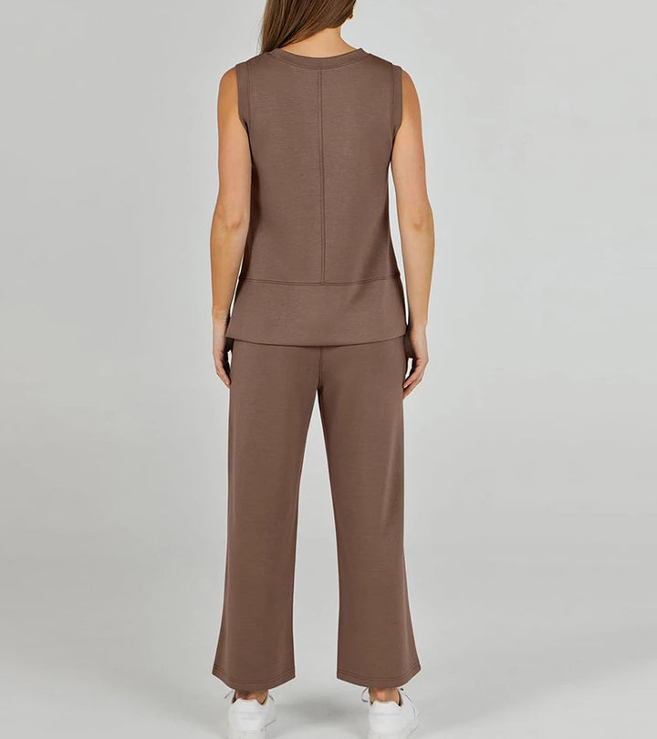 Luna | Completo due pezzi casual senza maniche con scollo rotondo