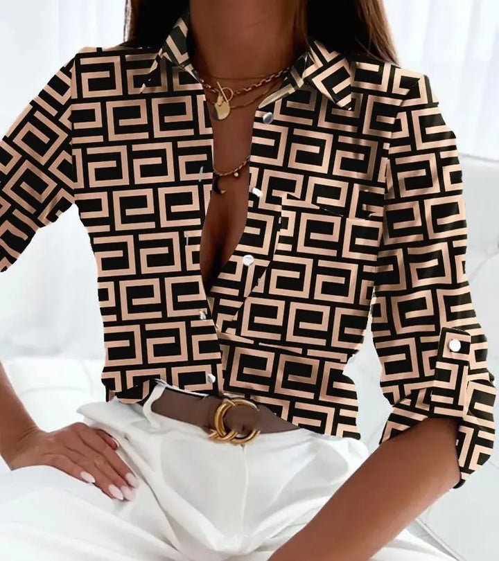 Lidia | Blusa Elegante con Stampa Artistica