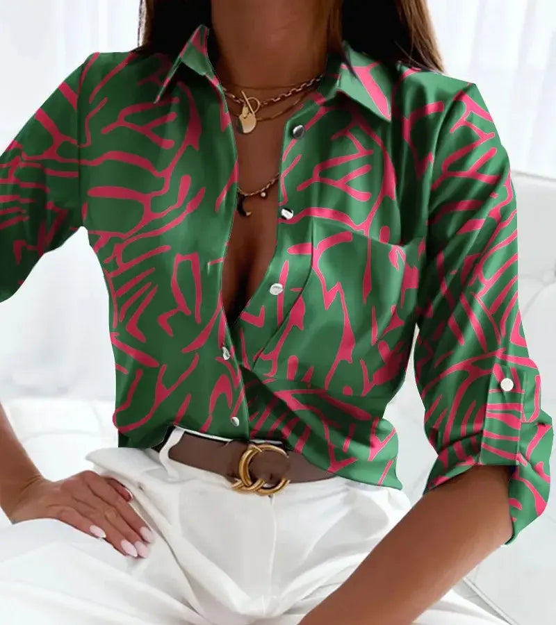 Lidia | Blusa Elegante con Stampa Artistica