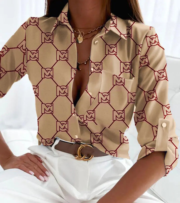 Lidia | Blusa Elegante con Stampa Artistica