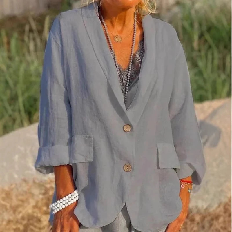 Ronela | Giacca fluida in cotone e lino