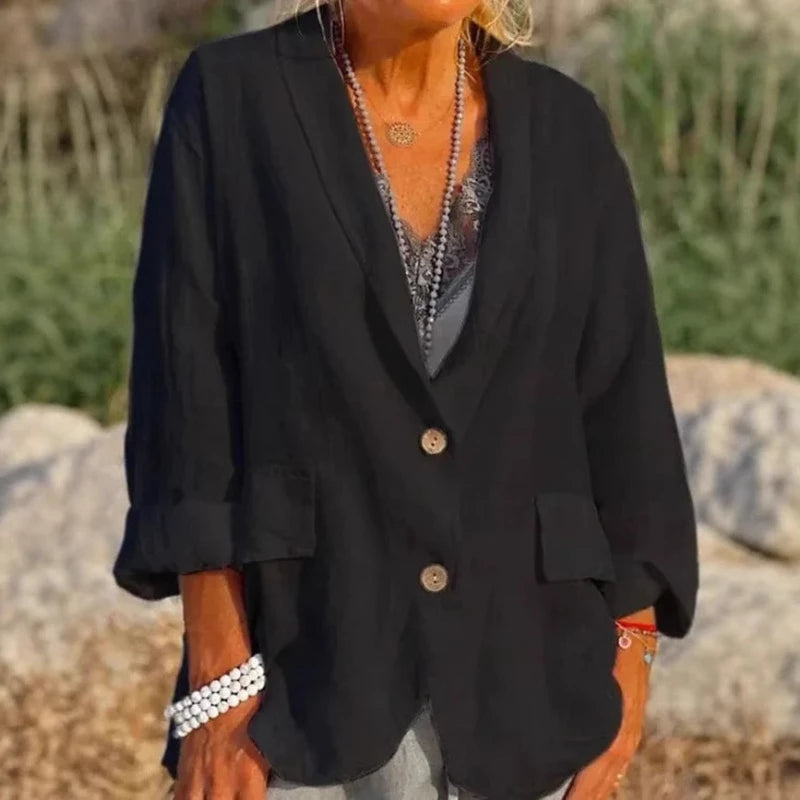 Ronela | Giacca fluida in cotone e lino