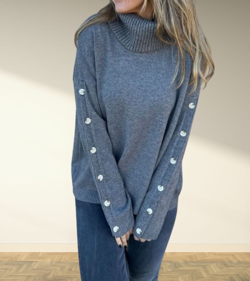 Nadia | Maglione con bottoni metallici