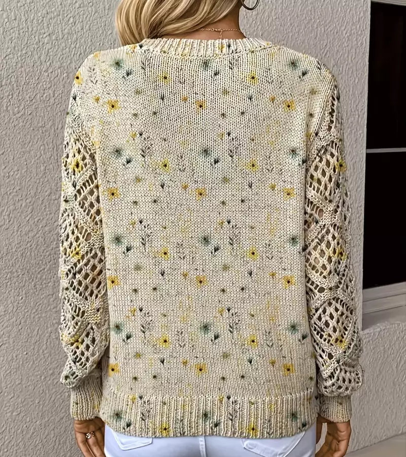 Jacquard | Maglione a Maniche Lunghe traforate