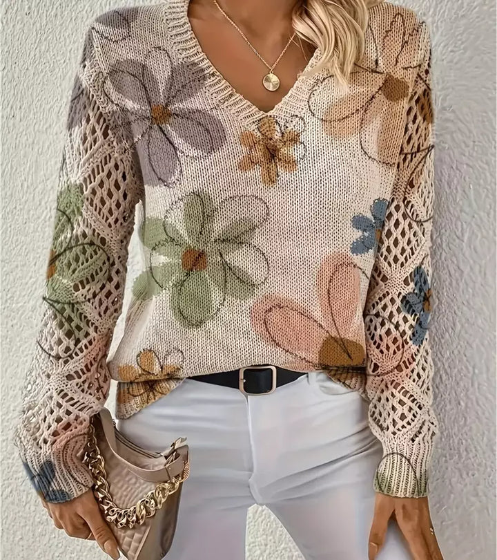 Jacquard | Maglione a Maniche Lunghe traforate