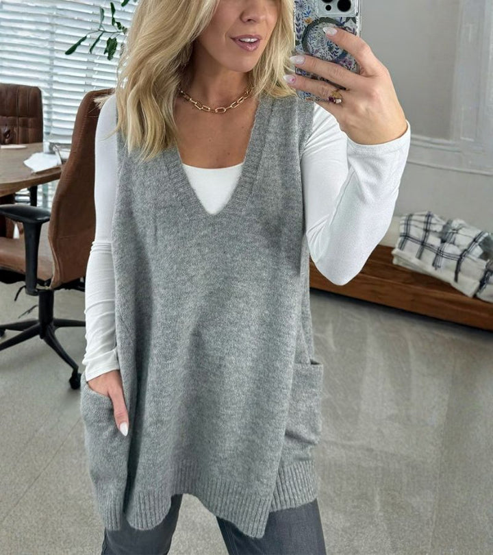 Ola | Gilet in Maglia Con Scollo a V