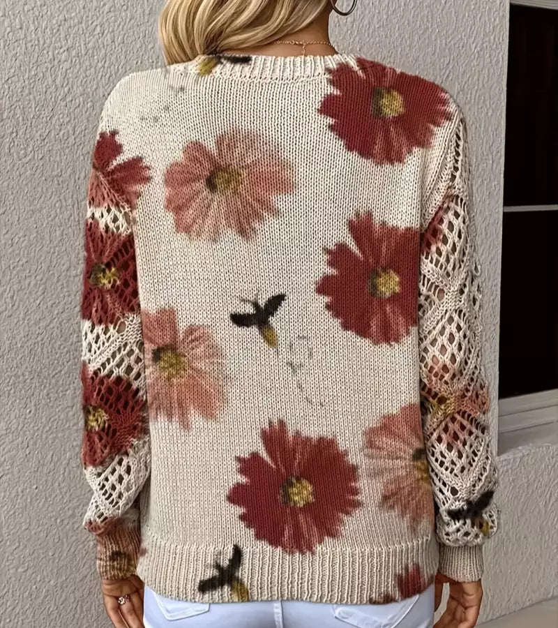 Jacquard | Maglione a Maniche Lunghe traforate